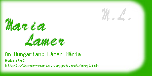 maria lamer business card